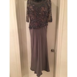 Montage by Mon Cheri Gray Dress